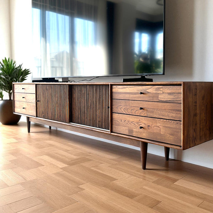 Mazhar Masif Ahşap V1 Chocolate Tv Ünitesi