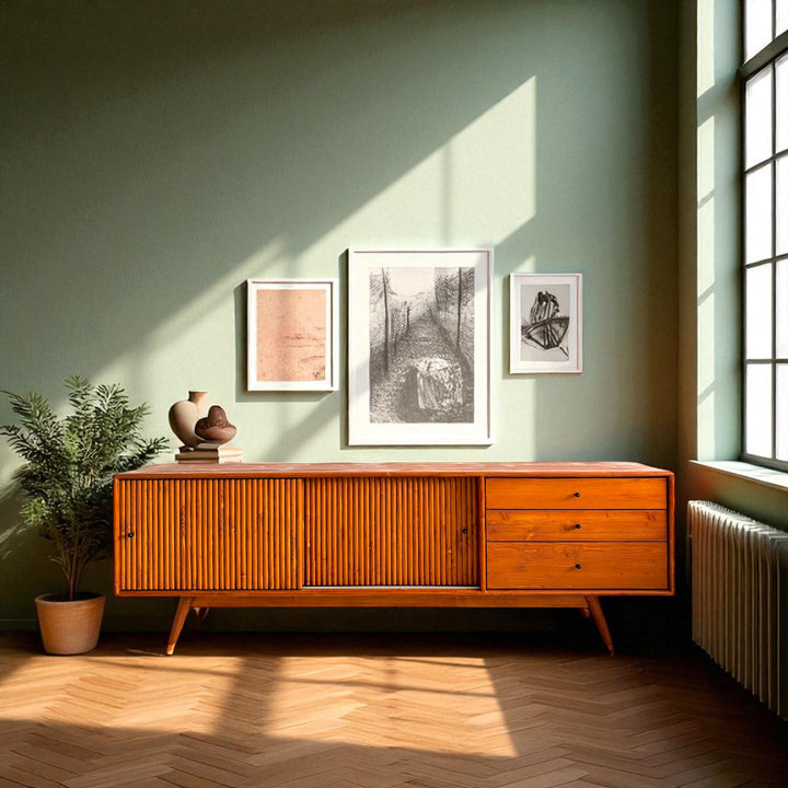 Mazhar V1 Masif Ahşap Tik TV Ünitesi