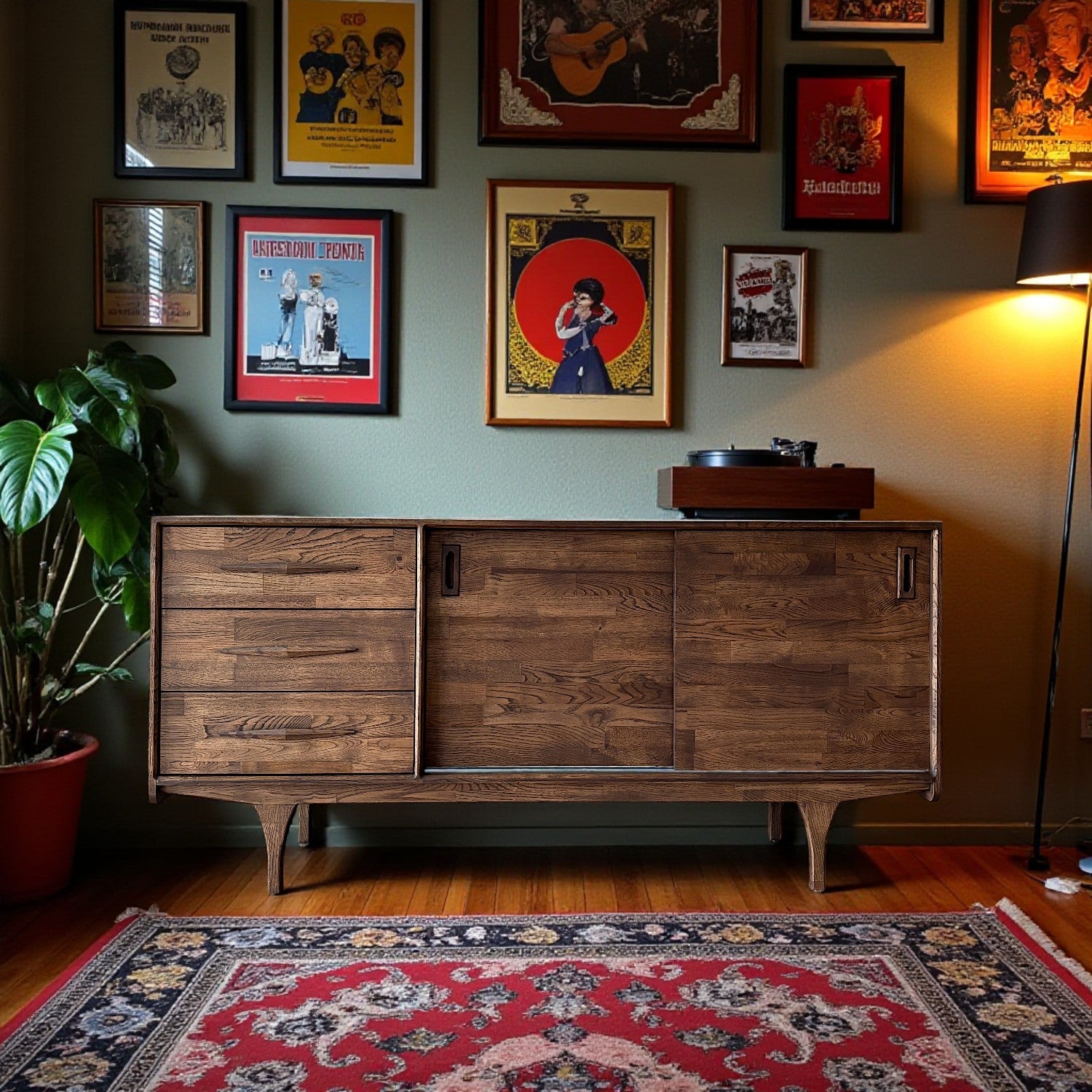 Mazi V1 Masif Ahşap Chocolate Konsol