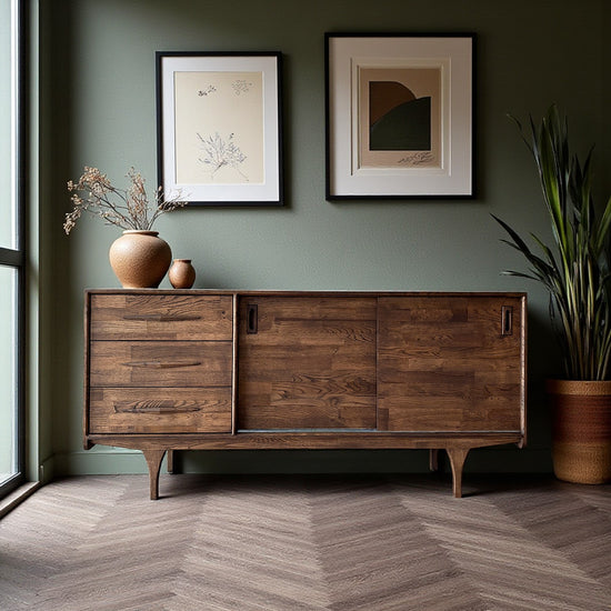 Mazi V1 Masif Ahşap Chocolate Konsol