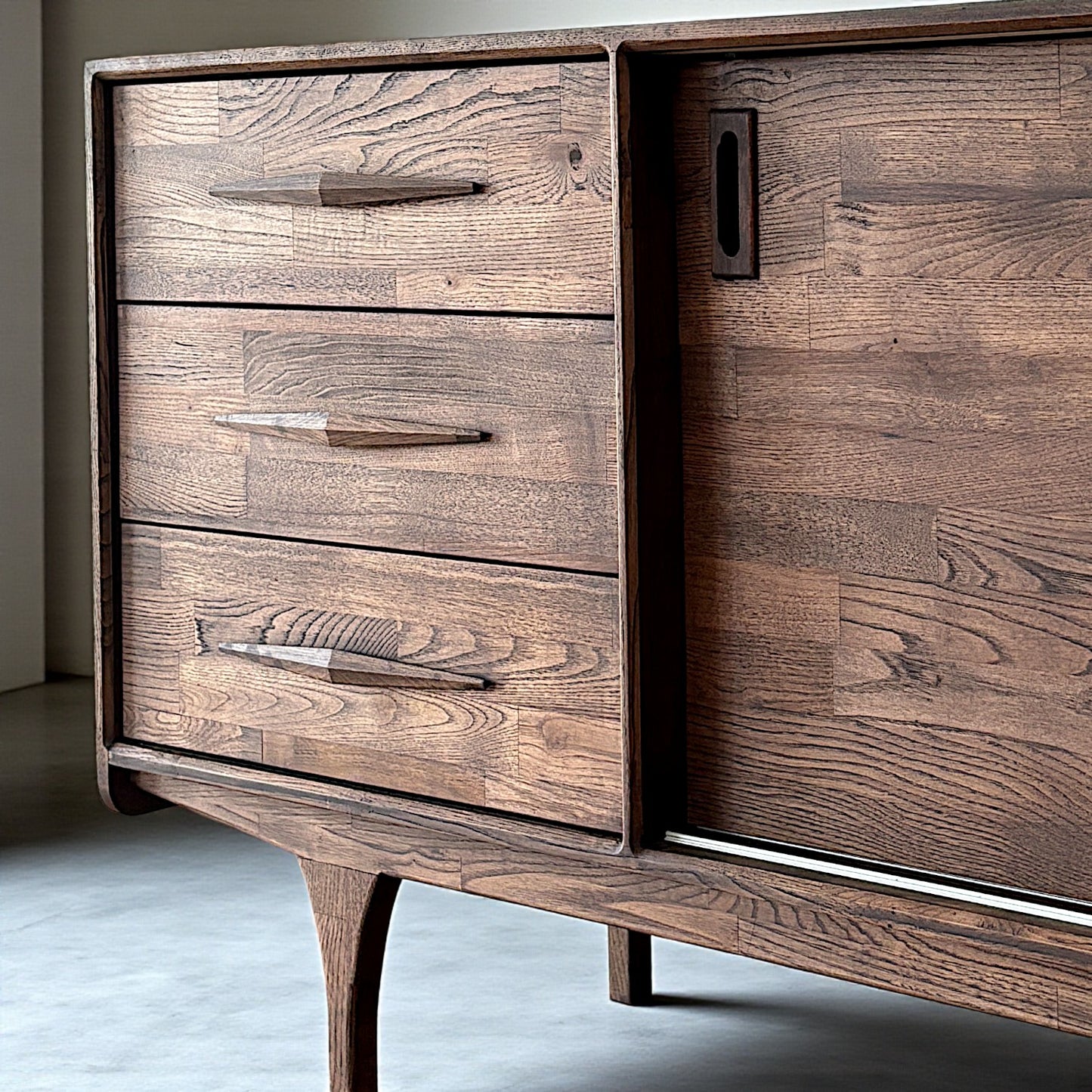 Mazi V1 Masif Ahşap Chocolate Konsol