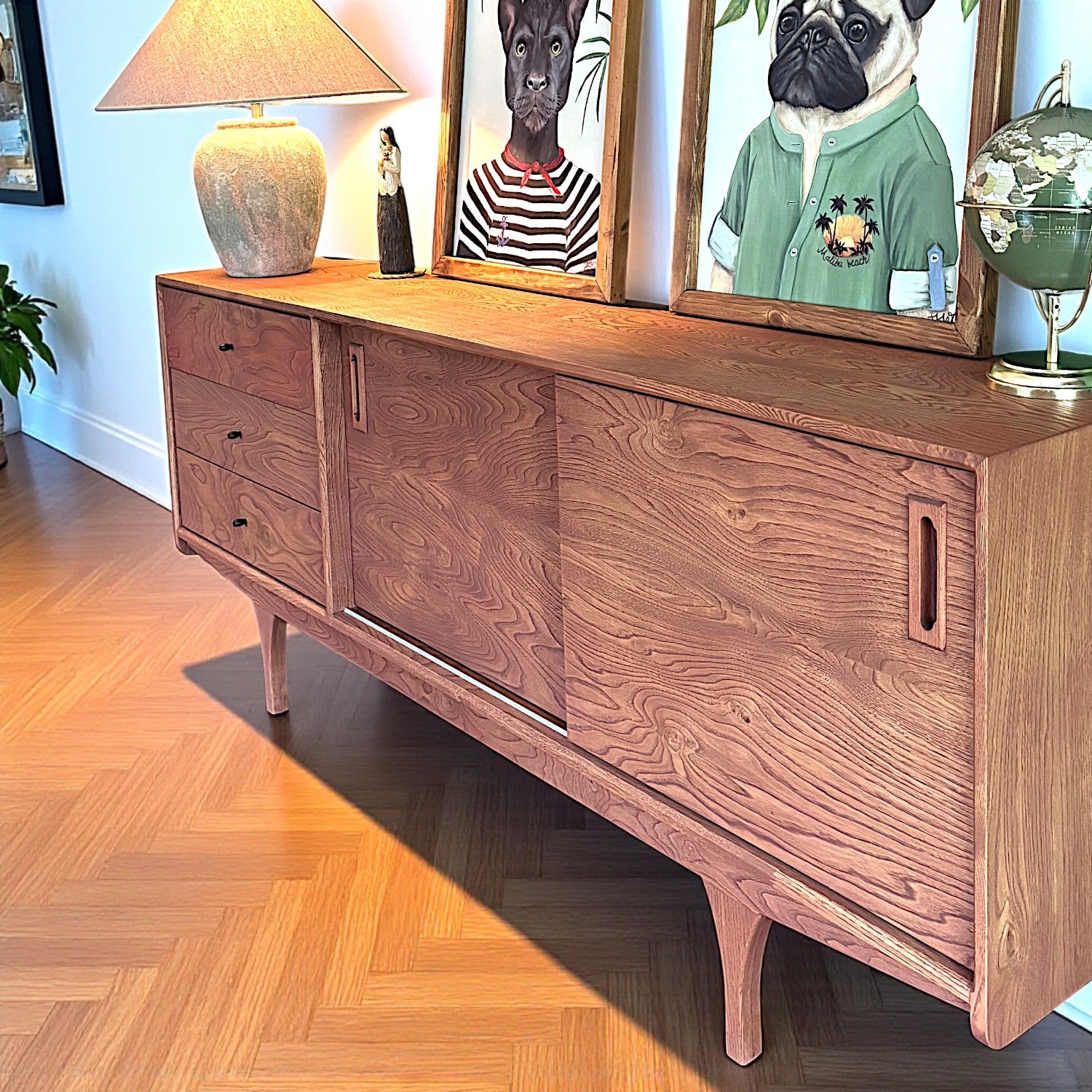 Mazi V1 Masif Ahşap Ice Brown Konsol