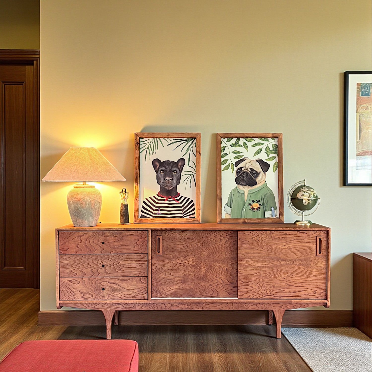 Mazi V1 Masif Ahşap Ice Brown Konsol