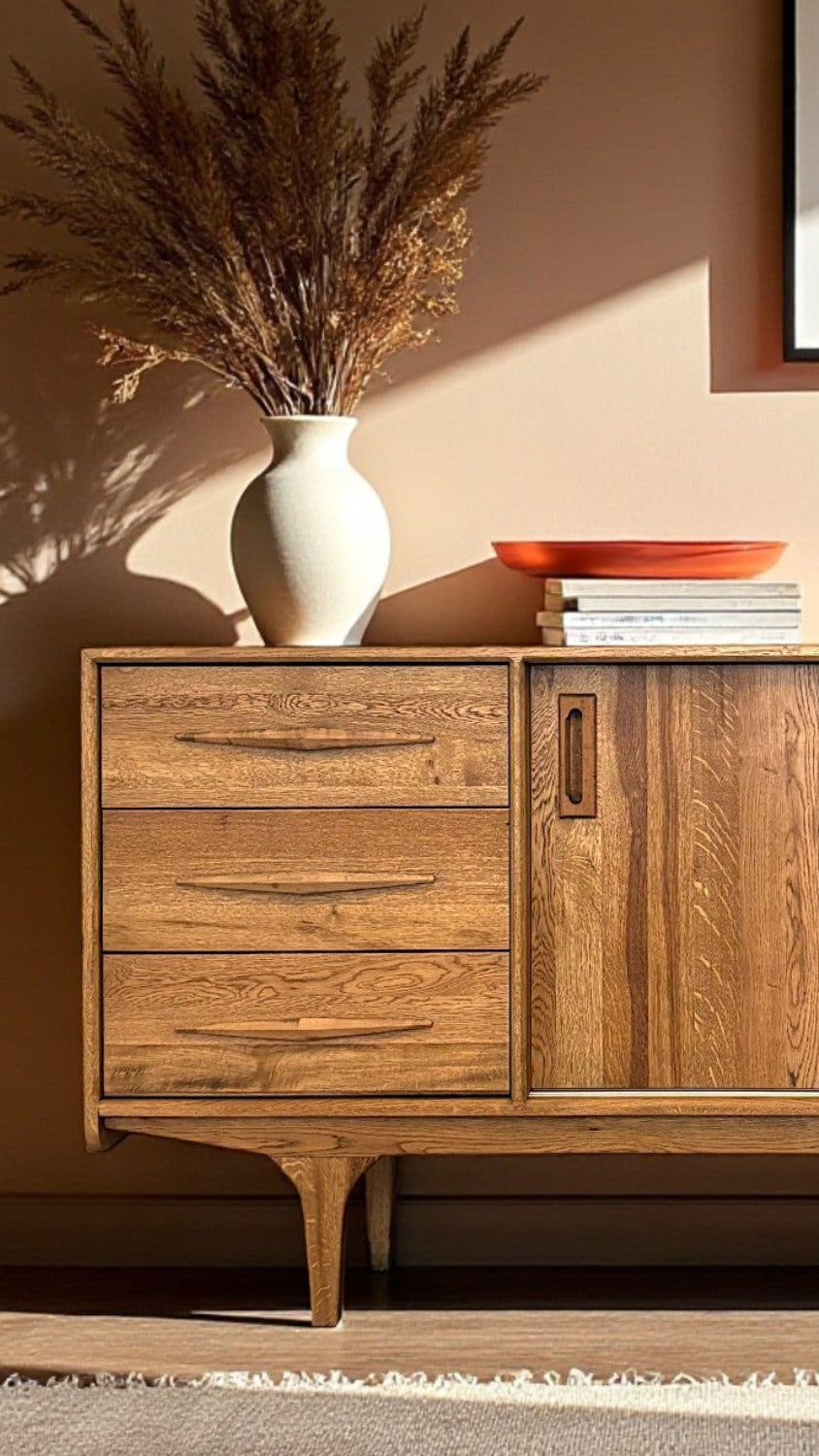 Mazi V1 Masif Ahşap Castle Brown Konsol