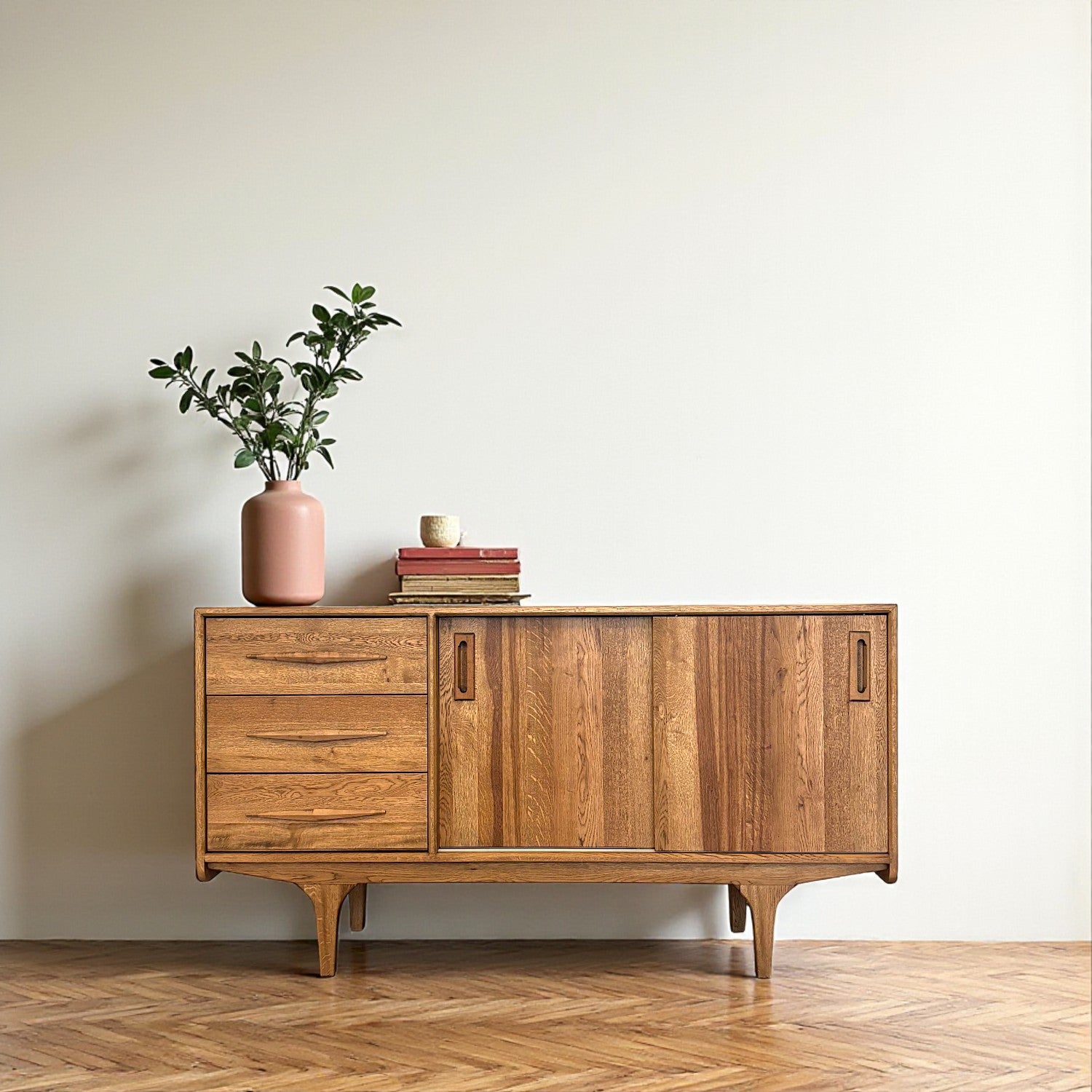 Mazi V1 Masif Ahşap Castle Brown Konsol