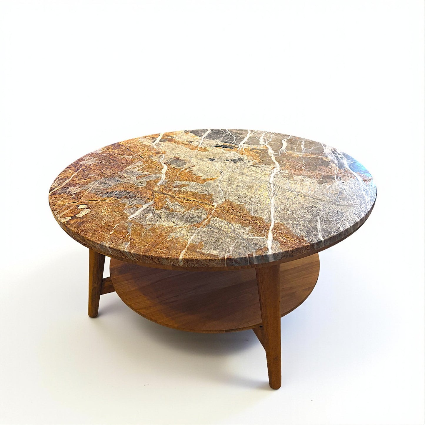 Muaşaka Masif Ahşap Castle Brown Orta Sehpa - BlueJean Mermerli