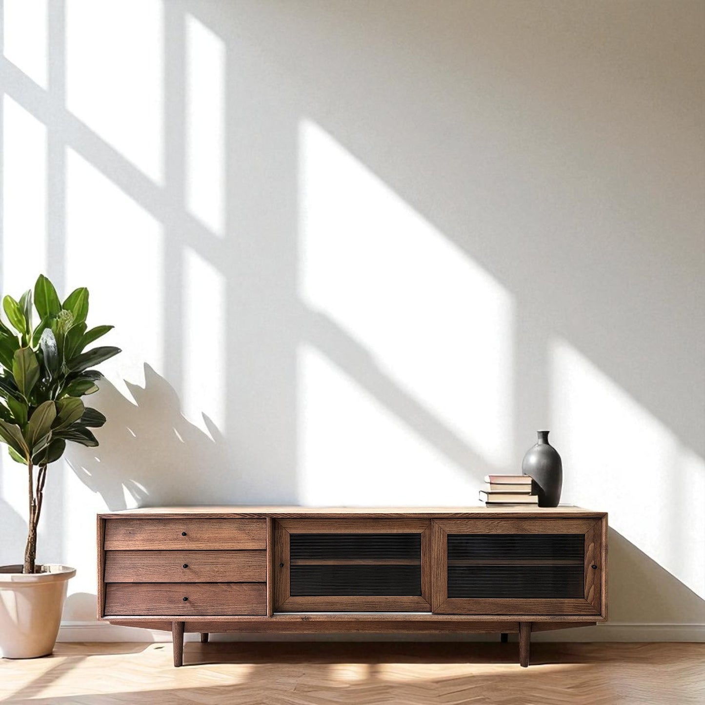 Muaşaka Masif Ahşap Chocolate Tv Ünitesi