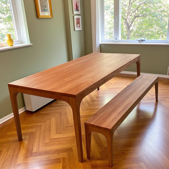 Naif Masif Ahşap Bourbon Yemek Masası ve Bank