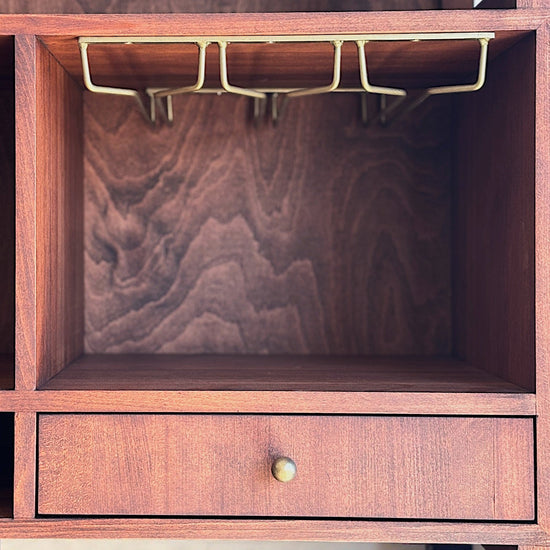 Saki Masif Ahşap Arabica İçki Dolabı