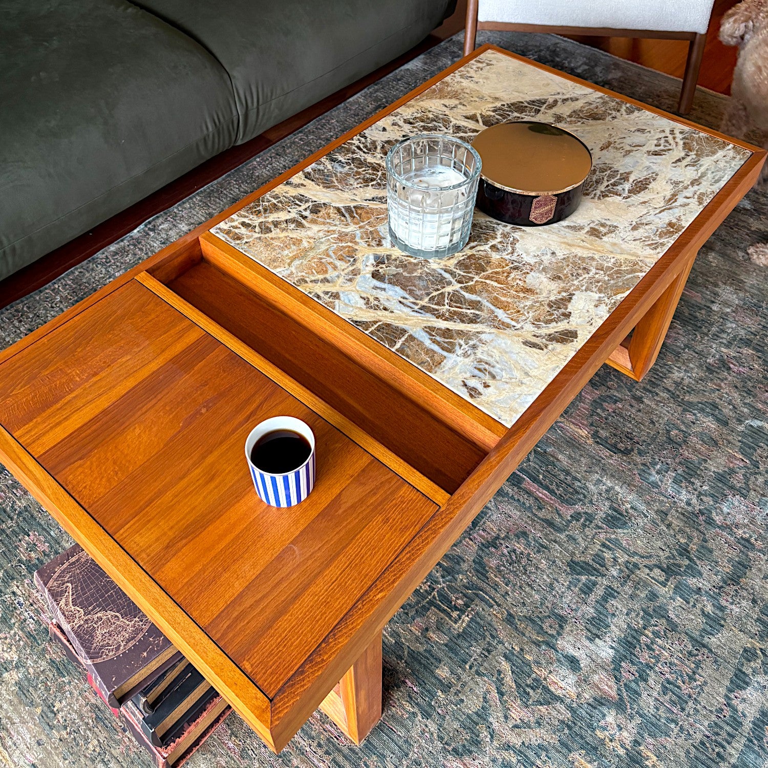 Şazimet Masif Ahşap Cinnamon Brown Orta Sehpa - Bluejean Mermerli