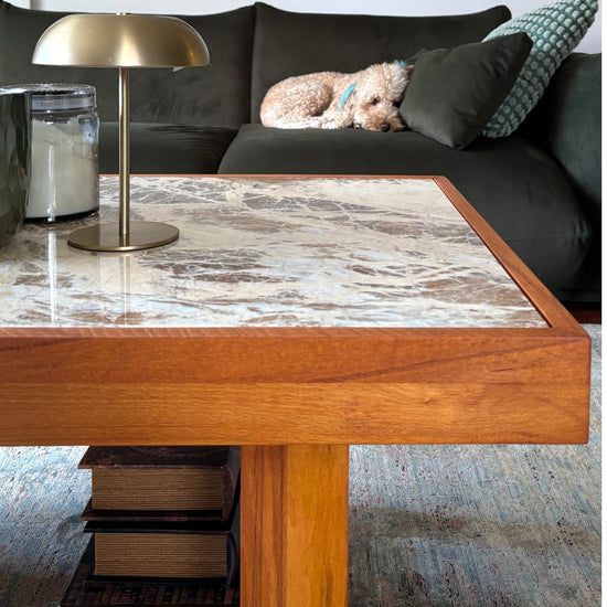 Şazimet Masif Ahşap Cinnamon Brown Orta Sehpa - Bluejean Mermerli