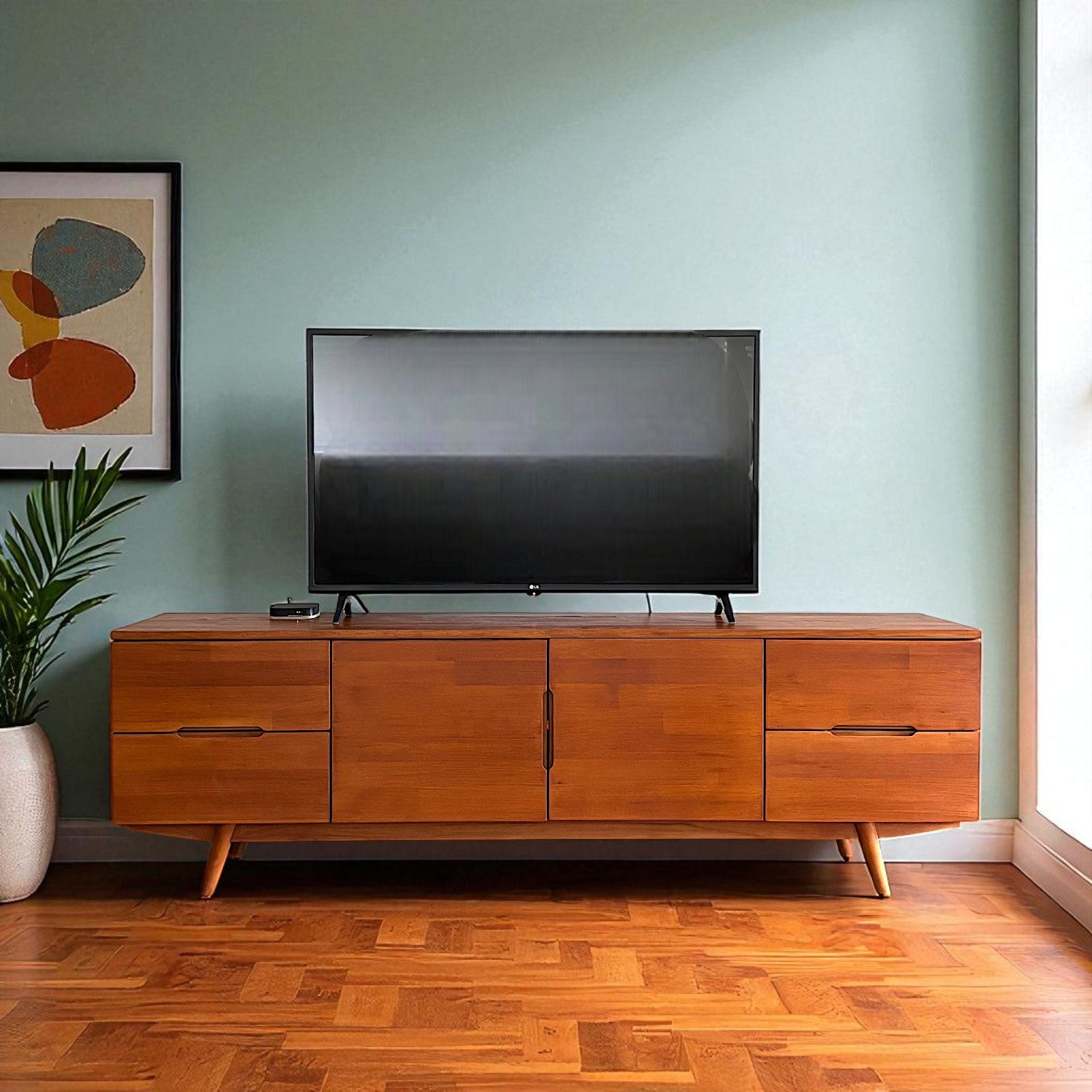 Sükun Masif Ahşap Tik TV Ünitesi