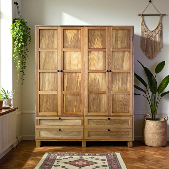 Tekellüf Masif Ahşap Bourbon Gardrop