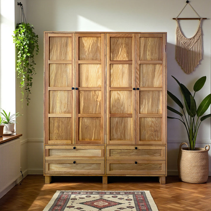 Tekellüf Masif Ahşap Bourbon Gardrop