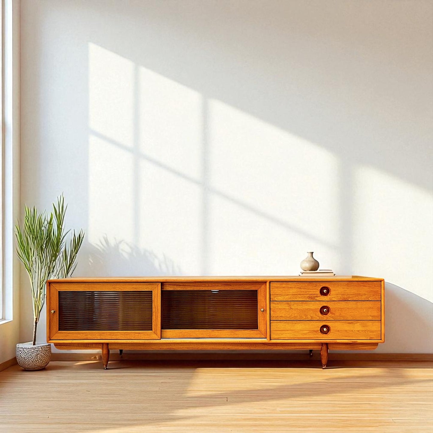 Tezahür Masif Ahşap Cinnamon Brown TV Ünitesi