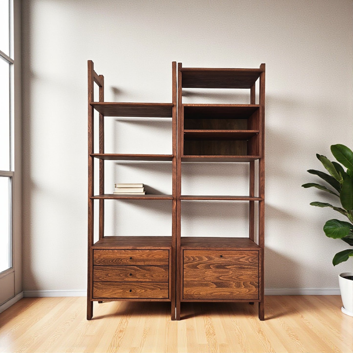 Zarife Masif Ahşap Arabica Kitaplık