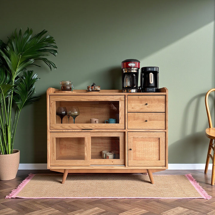 Gayfa Masif Ahşap Bourbon Kahve Dolabı