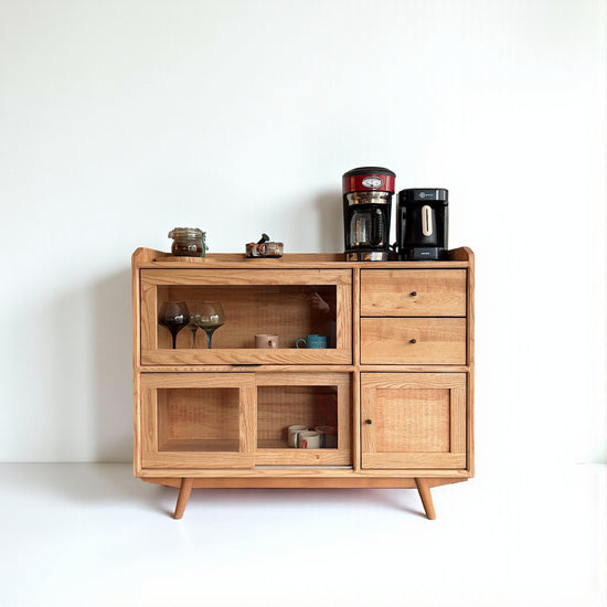 Gayfa Masif Ahşap Bourbon Kahve Dolabı