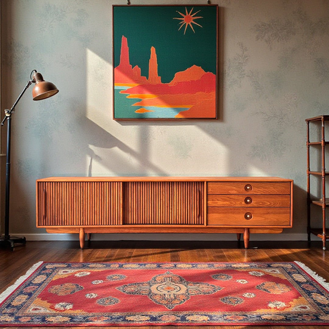 Mazhar V2 Masif Ahşap Cinnamon Brown TV Ünitesi – Wood Mood Works