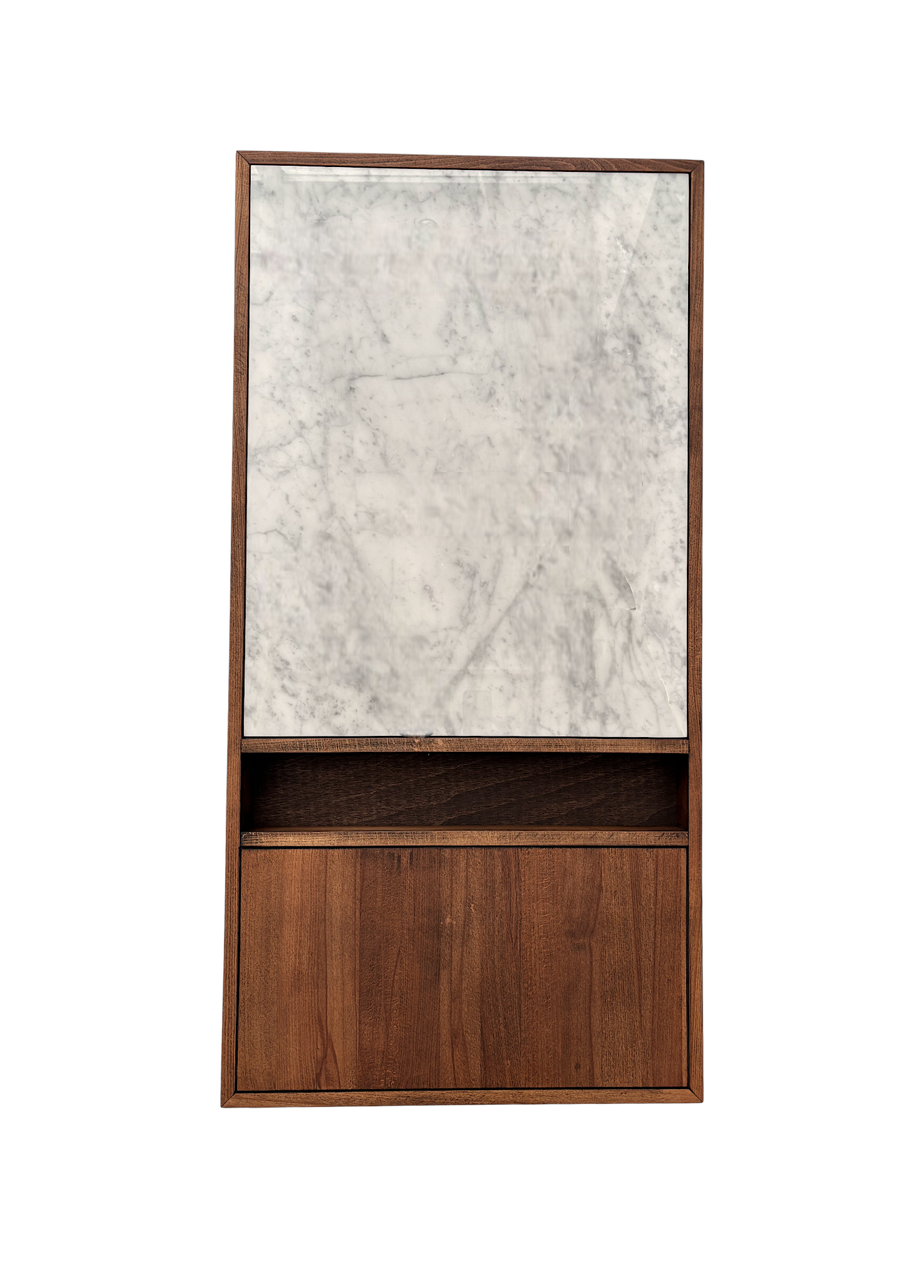 Şazimet Masif Ahşap Cocoa Orta Sehpa - Carrara White Mermerli